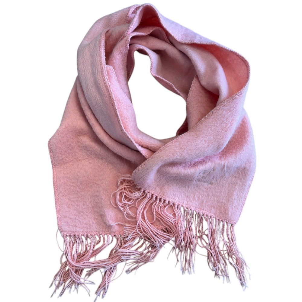 Alpaca Camargo Scarf Pink Fringe Soft Lightweight Made In Peru